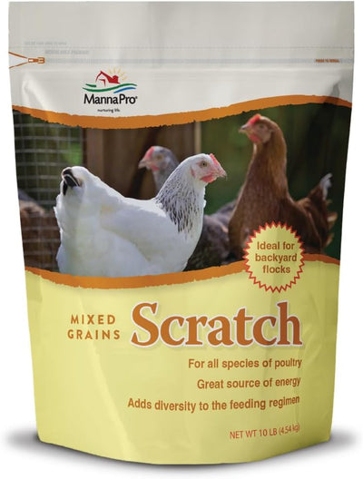 Manna Pro Ultimate Chicken Scratch Multigrain Treat, 10 Lb Bag | Nutrient-Rich Scratch Grain Blend, Natural Multigrain Treat, Encourages Natural Foraging, for Chickens & Poultry