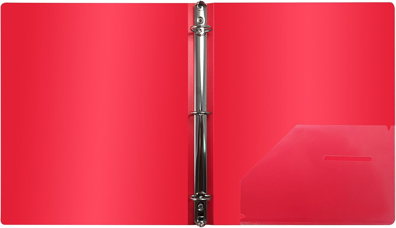 Better Office Products Flexible 3 Ring Poly Binder with Pocket, 1 Inch, Letter Size, 4 Pack-Red, Blue, Purple, and Black