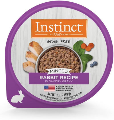 Instinct Original Minced Natural Wet Cat Food, Grain Free Recipe - Real Rabbit, 3.5 Oz. Cups (Pack of 12)
