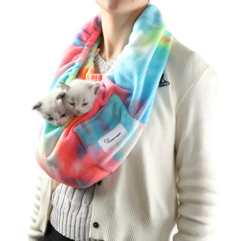 Cat Sling Carrier, Pet Sling Carrier, Small Bonding Sling Handsfree Carrier Pouch for Small Pets - Soft & Secure Design for Chinchillas, Hedgehogs, Rats, Sugar Gliders, Guinea Pigs & More. Dog Sling, Cat Pouch.