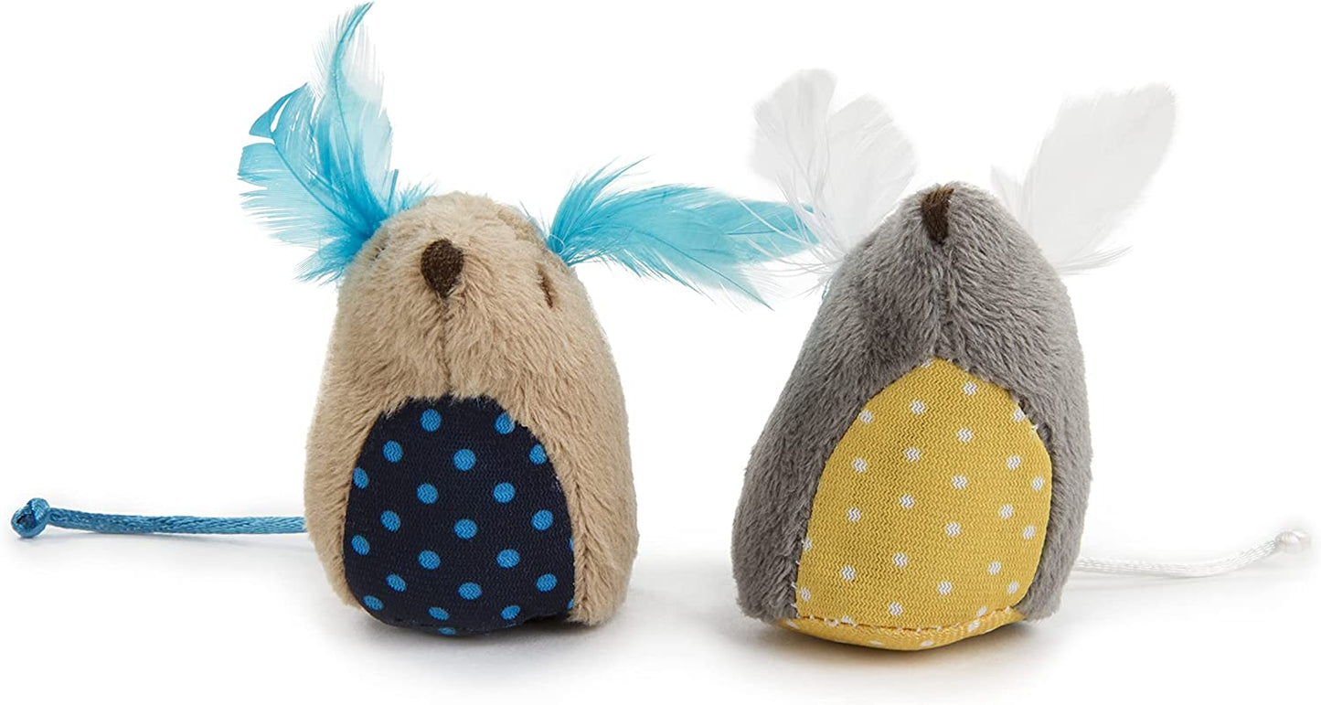 Smartykat (2 Count) Mouse Mates Plush Catnip Cat Toys - Brown/Gray, 2 Count