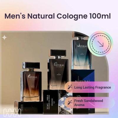 Men'S Natural Cologne, 1 Count High Quality Fragrance Long Lasting Fragrance for Men, Fresh Wooden Sandalwood Light Fragrance, Perfume for Daily Use, Hair Perfume