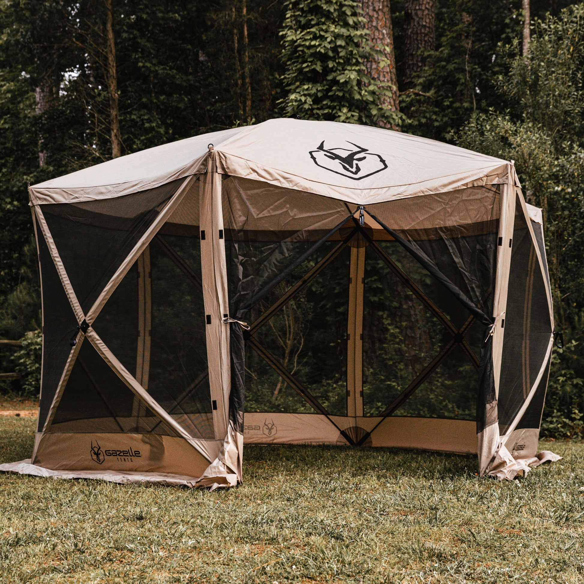 Gazelle Tents™, G6 6-Sided Portable Gazebo, Hub Screen Tent, Desert Sand, GG602DS