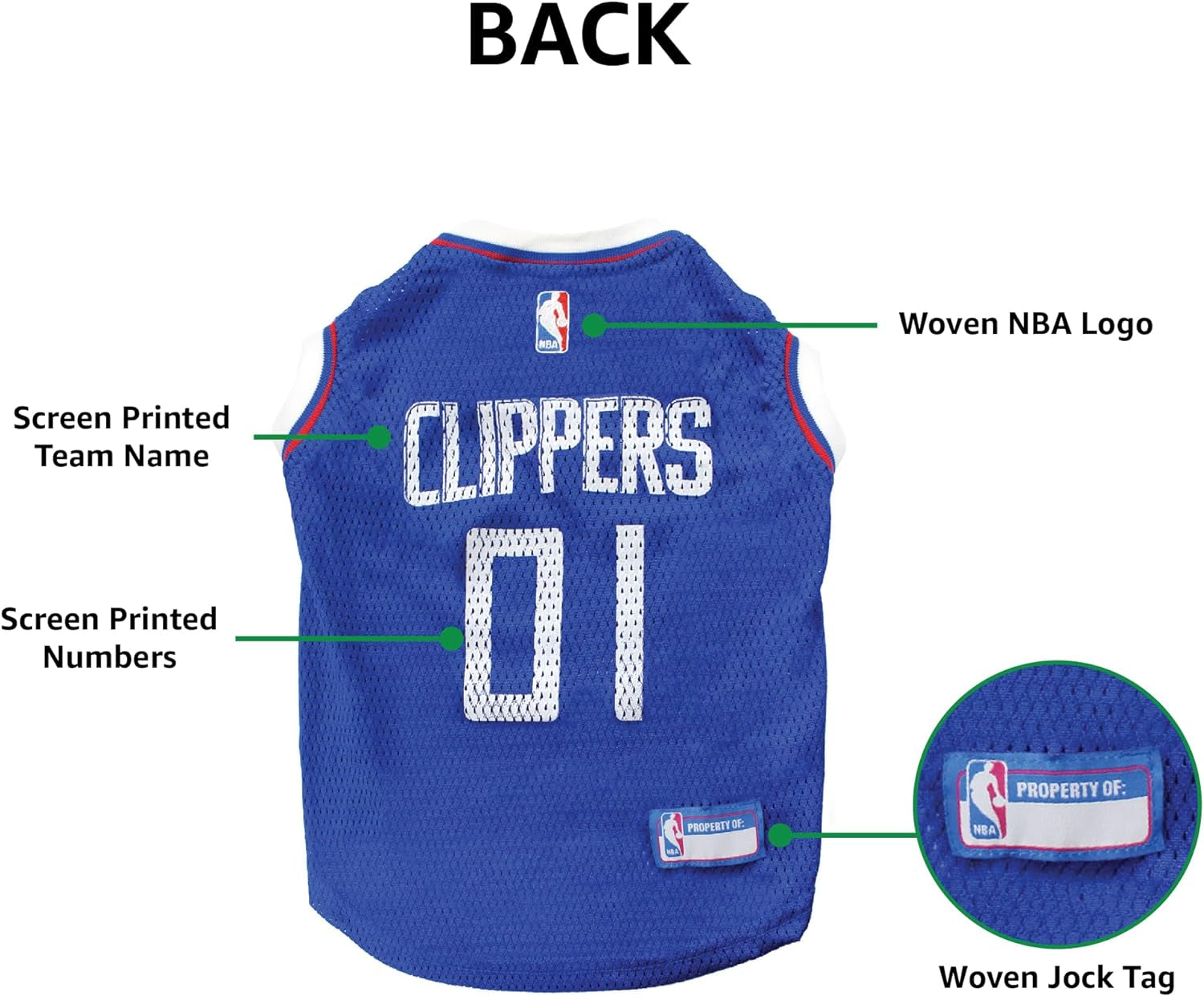 Pets First NBA LOS ANGELES CLIPPERS DOG Jersey, Small - Tank Top Basketball Pet Jersey