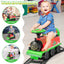 OLAKIDS Kids Ride on Train with Track, 6V Electric Toy with Lights and Sounds, Retractable Footrest, under Seat Storage, Christmas Theme Battery Powered Gift for Toddlers Boys Girls (Christmas Style)