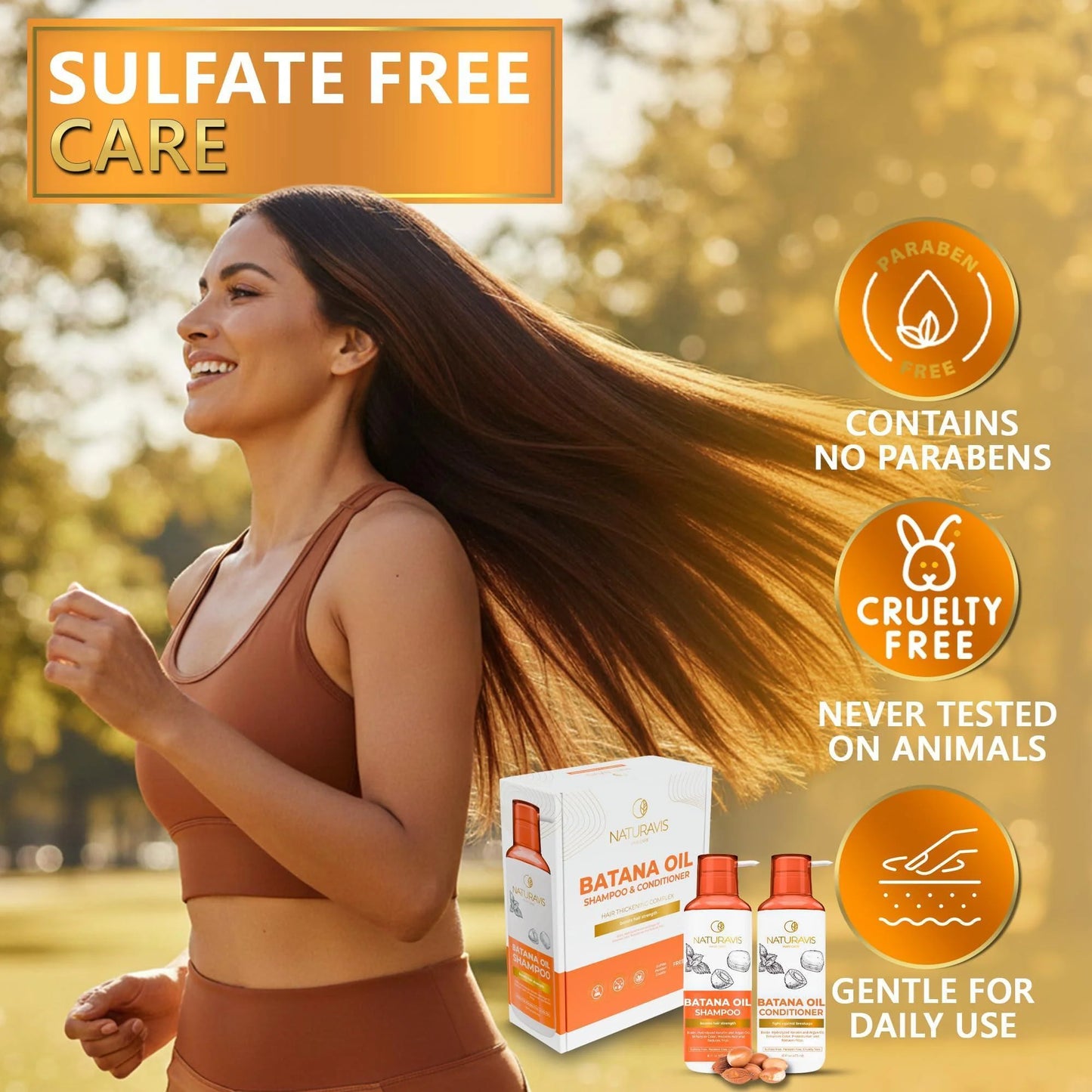 Batana Oil Shampoo and Conditioner Set 16 Fl Oz Set of 2 Sulfate Free Volumizing Formula for Fine Hair Thickening Salon Quality Paraben Free Blend for Thin Hair for Women and Men