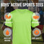 Black Bear Boys Active Shirt - 4 Pack Athletic Performance Dry Fit Youth Shirt for Boys - Short Sleeve Kids Tshirts