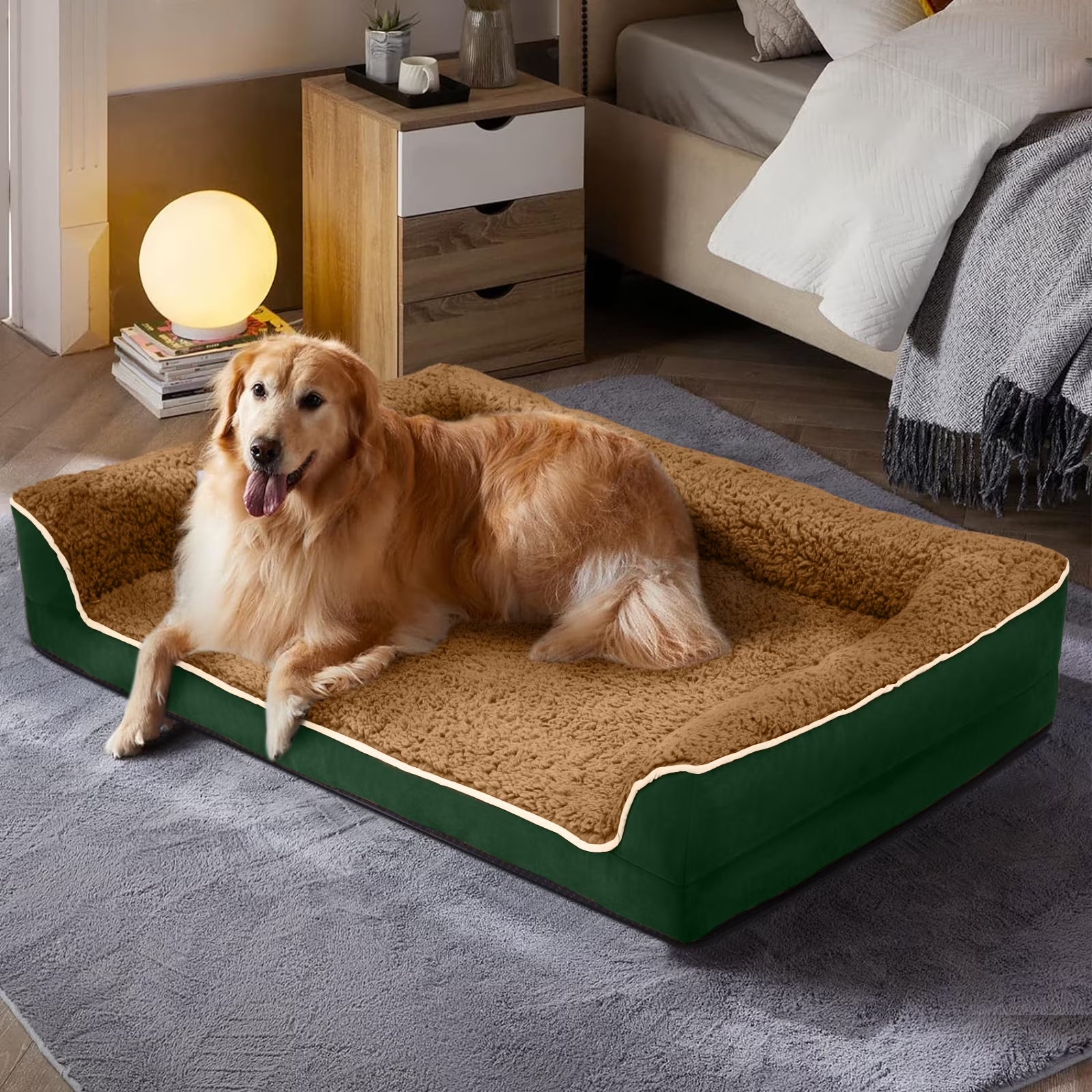 Payusd Dog Bed for Large Medium Small Dogs Orthopedic Dog Sofa Bed Non Slip Pet Couch with Removable Washable Cover Supportive Egg Crate Foam S to XL