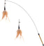 Pawaboo Feather Teaser Cat Toy - Interactive Wand with Extra Long 34.5" Wand and Small Bell, Fun Exerciser Playing Toy for Kittens or Cats, Brown Feather