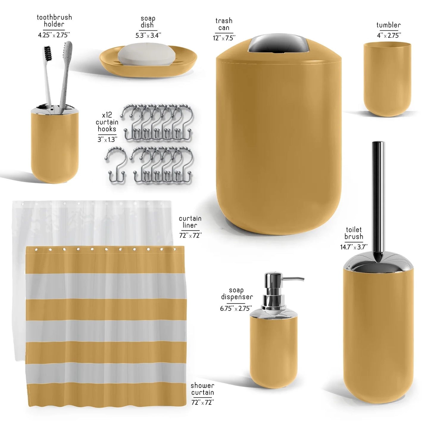 Hearth & Harbor 20 Piece Bathroom Accessories Set, Gold Bathroom Decor Set