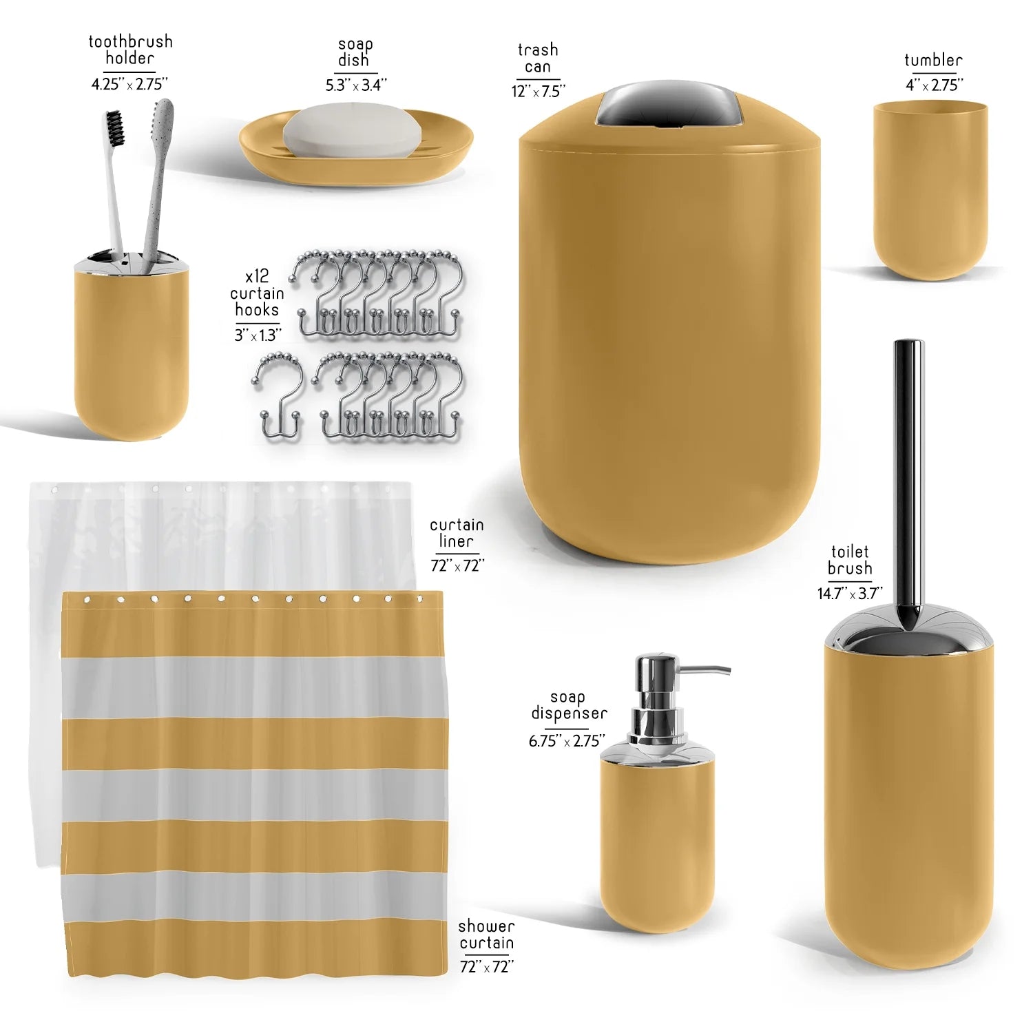 Hearth & Harbor 20 Piece Bathroom Accessories Set, Gold Bathroom Decor Set