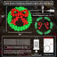 36 Inch Pre-Lit Outdoor Christmas Wreath with Bow, Red Bow - Green Wreath