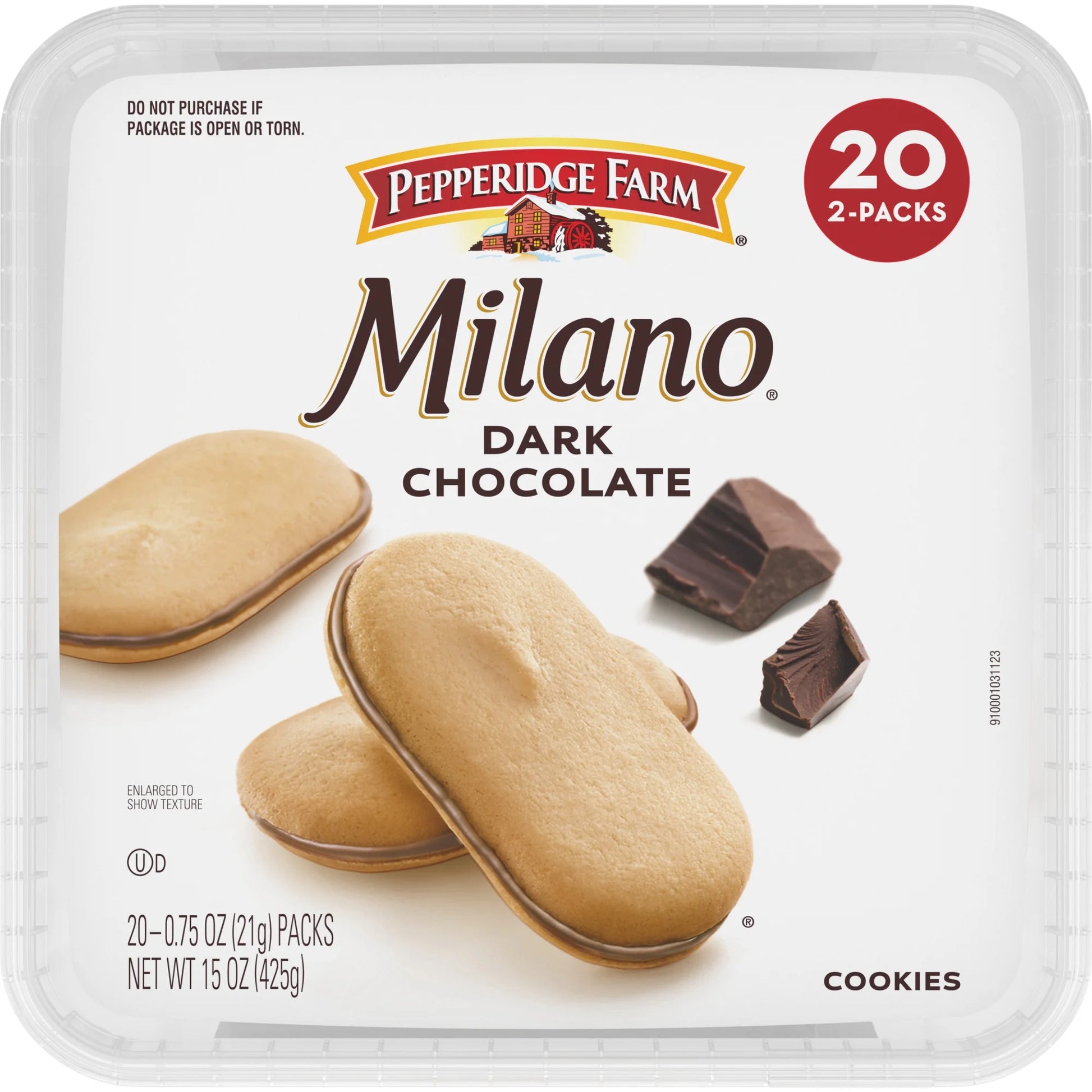 Pepperidge Farm Milano Cookies, Dark Chocolate, 20 Packs, 2 Cookies per Pack