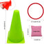 3 in 1 Carnival Games Set, Soft Plastic Cones Cornhole Bean Bags Ring Toss Games for Carnival Kids Birthday Party Indoor Outdoor Games Supplies