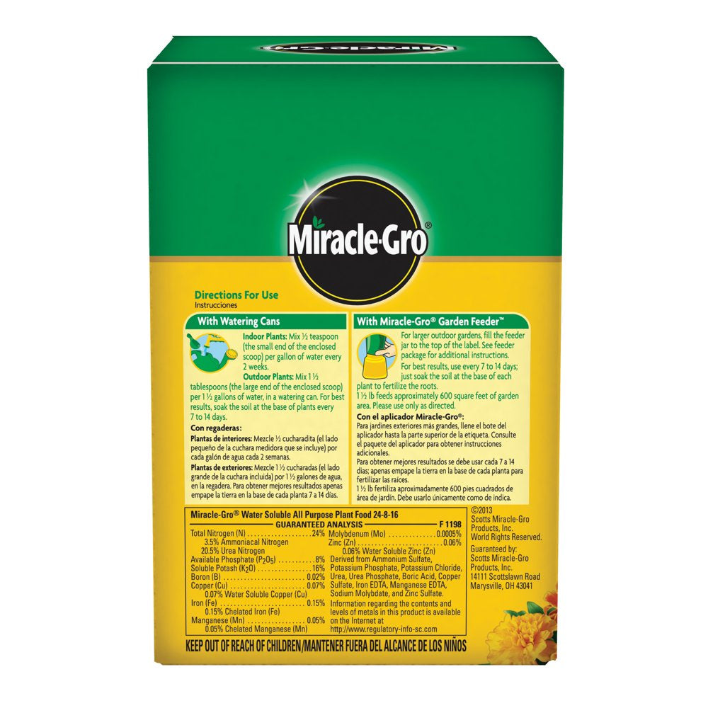 Miracle-Gro Water Soluble All Purpose Plant Food, 1.5 Lbs., Safe for All Plants