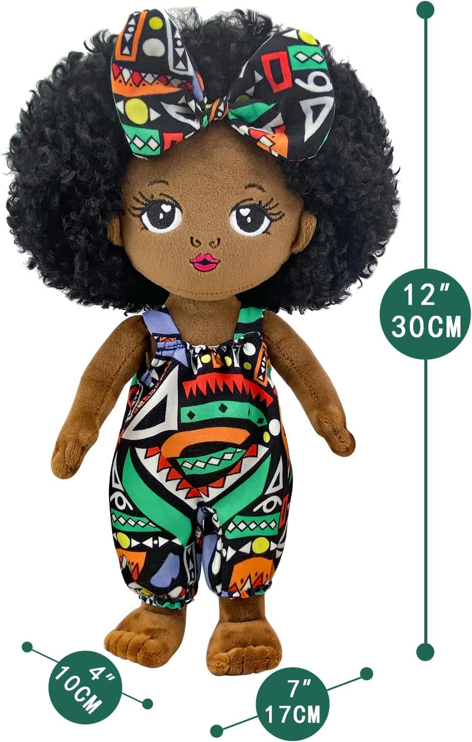 Black Baby Doll S Soft Doll, 12” Black Dolls African American Ba by Dol L Soft Baby Doll,Plush Doll S Girls Black Baby Dolls for Christmas