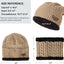 Loritta Winter Hats for Men, 3 PCS Fleece Beanie Scarf Gloves Set