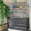 ISMARTEN Bird Cage Seed Catcher (2 Pack), Airy Gauze Bird Cage Cover Seeds Guard Dust-Proof Universal Birdcage Accessories Mesh Net Cover (Black + White, L)