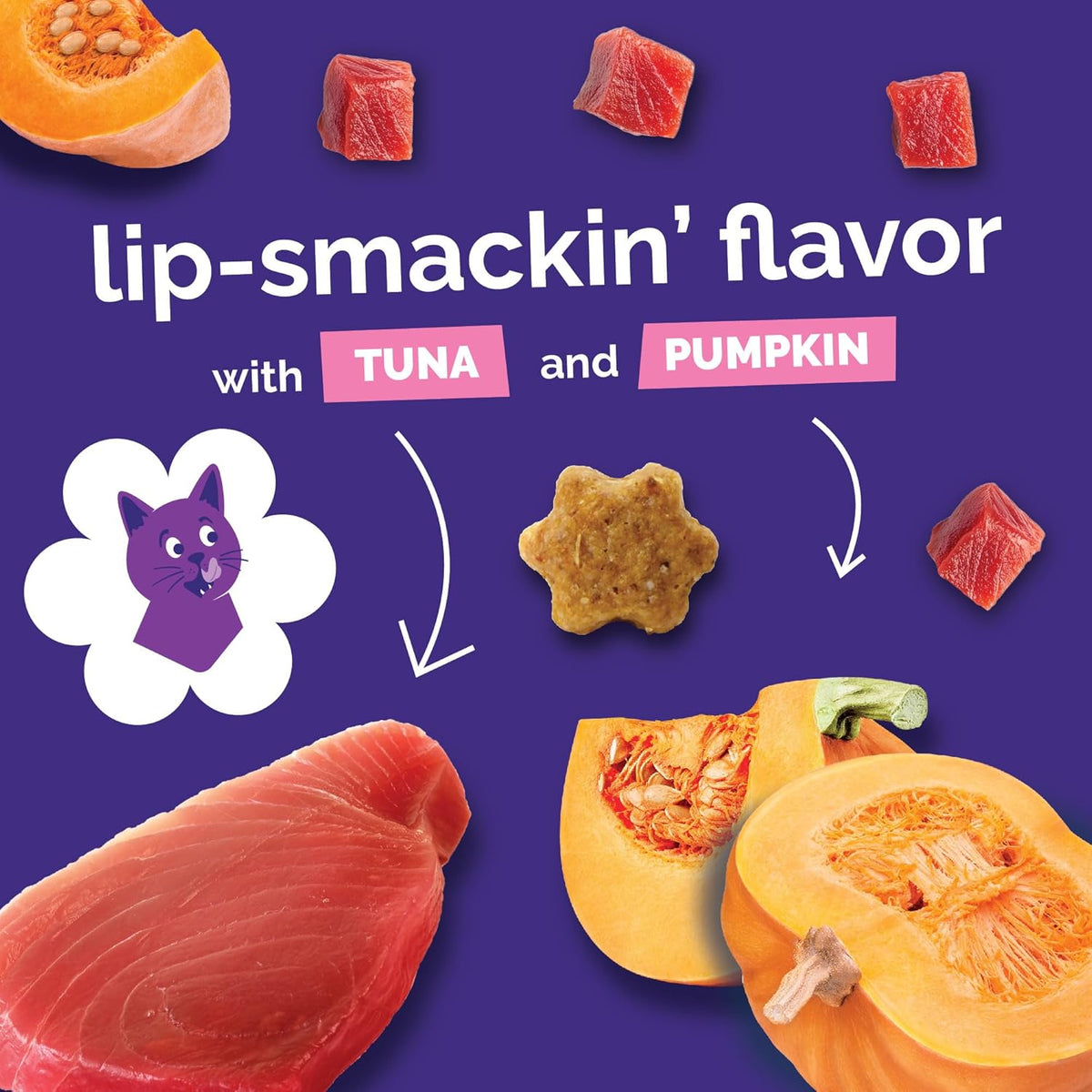 Fruitables Crunchy Cat Treats, Healthy Cat Treats, Tuna & Pumpkin, 30Oz