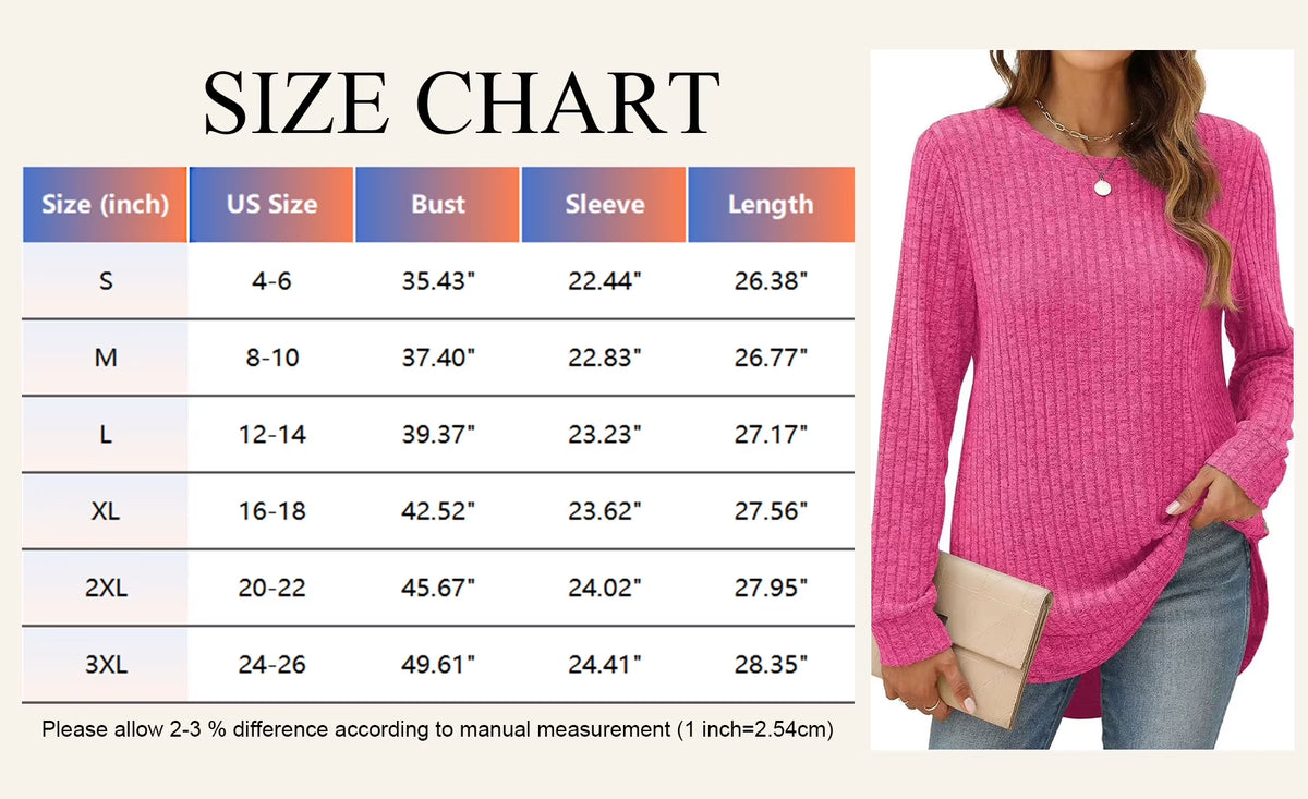 SHIBEVER Sweaters for Women Fall Casual Long Sleeve Tunic Tops Crewneck Lightweight Pullover Sweatshirts Winter Loose T Shirts for Women