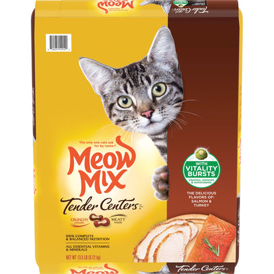 Meow Mix Tender Centers Salmon & Turkey Dry Cat Food, 13.5 Pounds