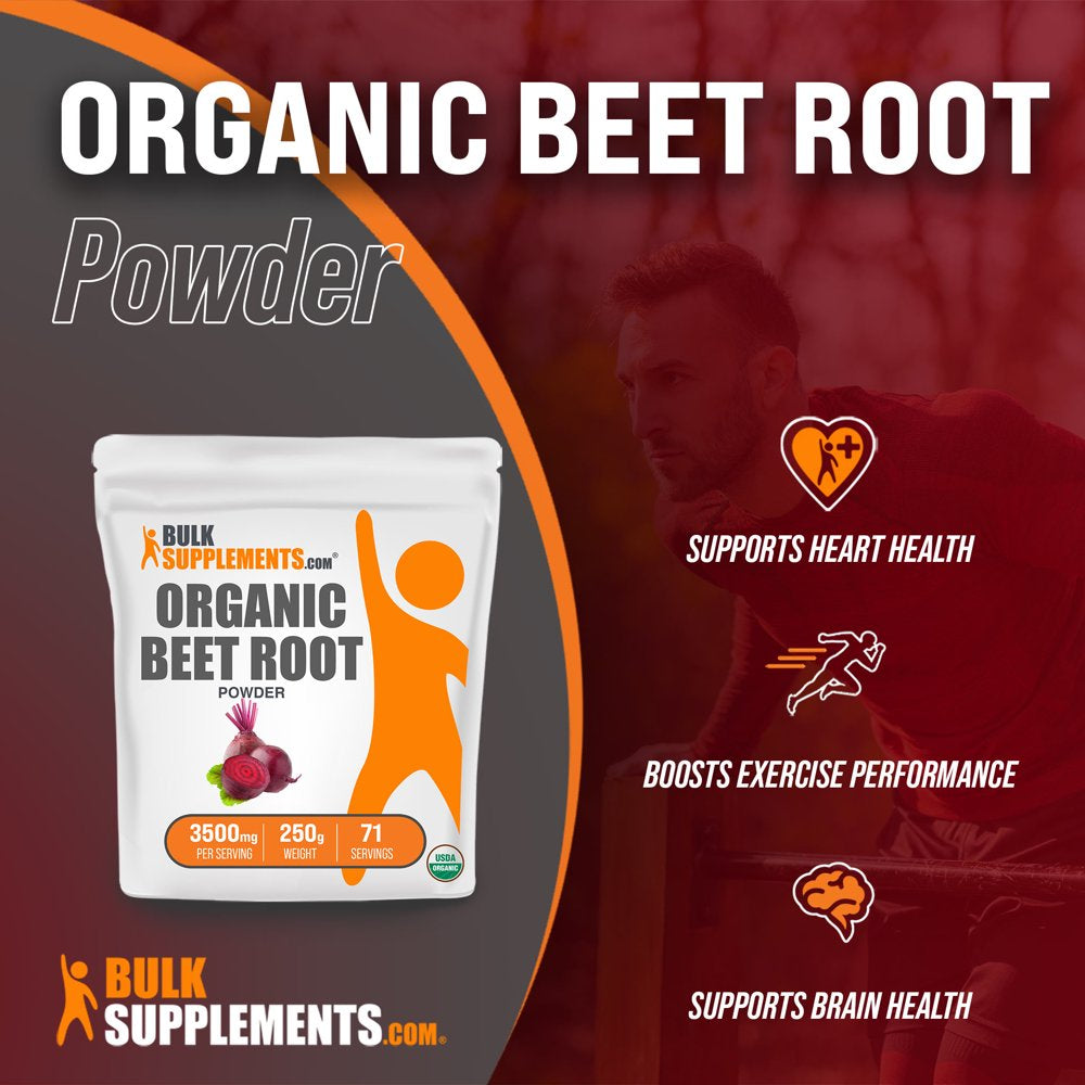 Bulksupplements.Com Organic Beet Root Powder, 3500Mg - Superfood Supplement (250G - 71 Servings)