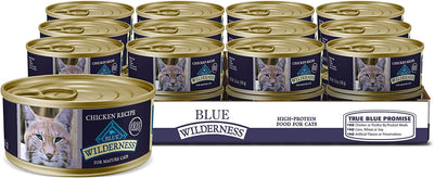 Blue Buffalo Wilderness High Protein Grain Free, Natural Mature Pate Wet Cat Food, Chicken