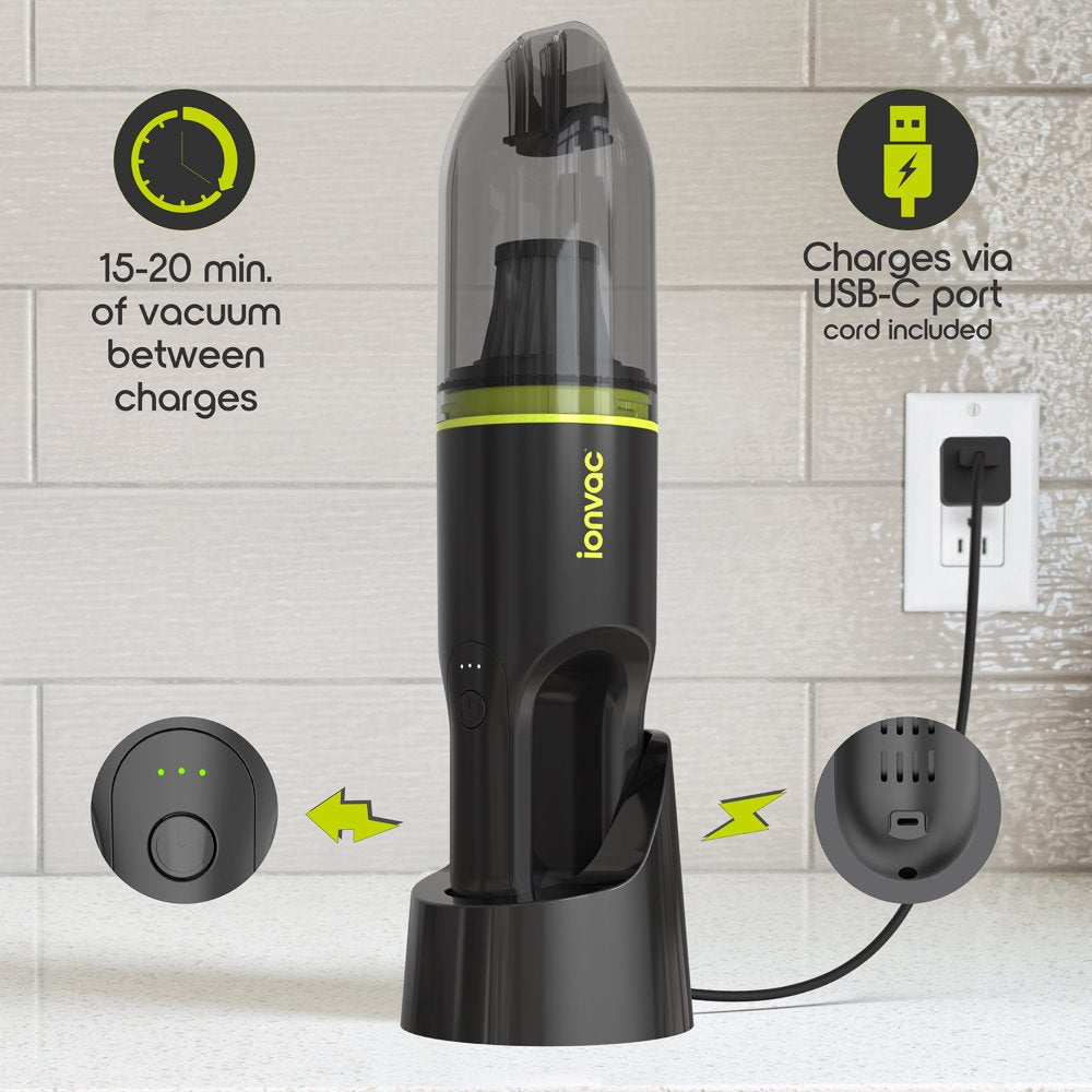 Ionvac Lightweight Handheld Cordless Vacuum Cleaner, USB Charging, Multi-Surface, New