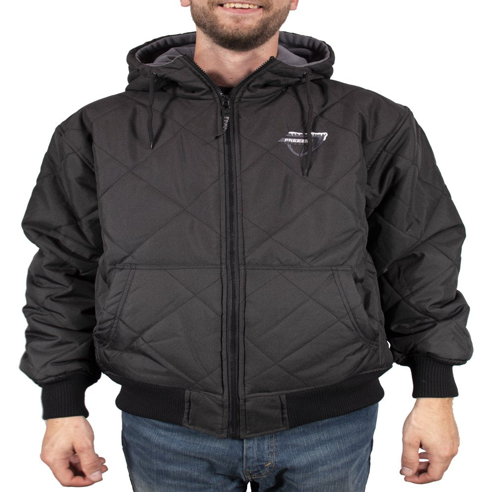 Freeze Defense Men'S Fleece Lined Quilted Winter Jacket Coat (2XL, Black)