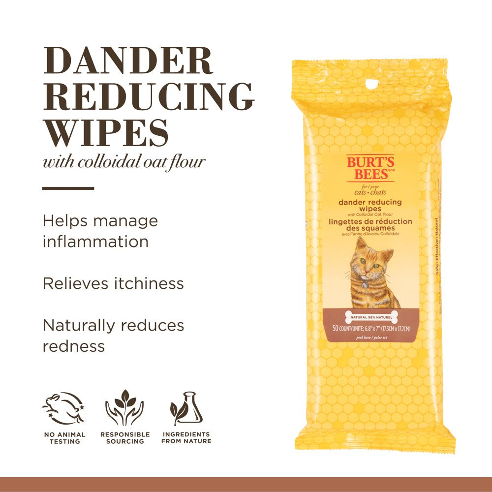 Burt'S Bees Dander Reducing Grooming Wipes for Cats