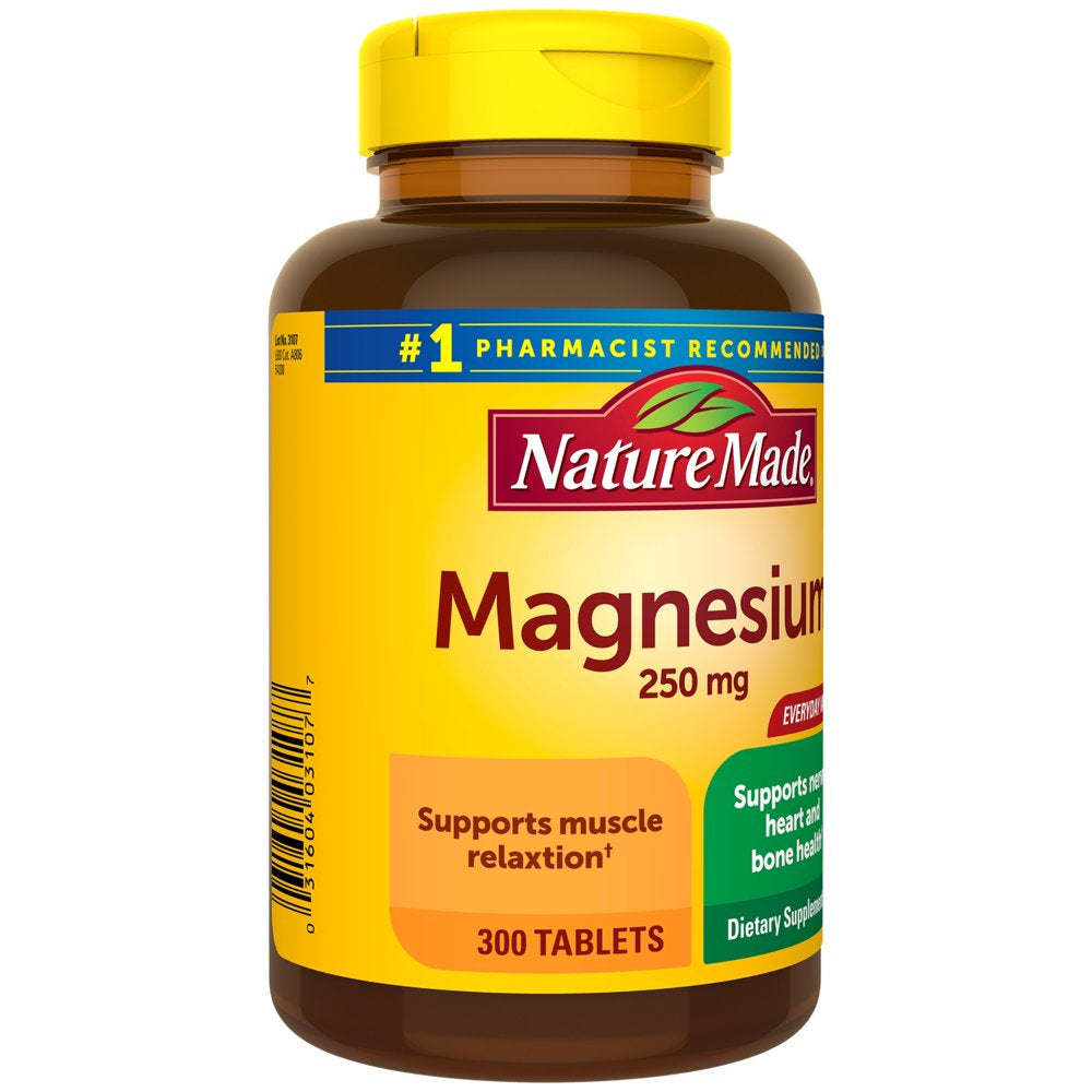 Nature Made Magnesium Oxide 250 Mg Tablets, Dietary Supplement, 300 Count