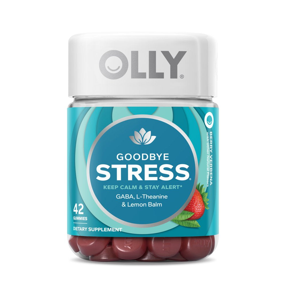 OLLY Goodbye Stress Gummy, GABA, L-Theanine, Lemon Balm, Berry, 42 Ct