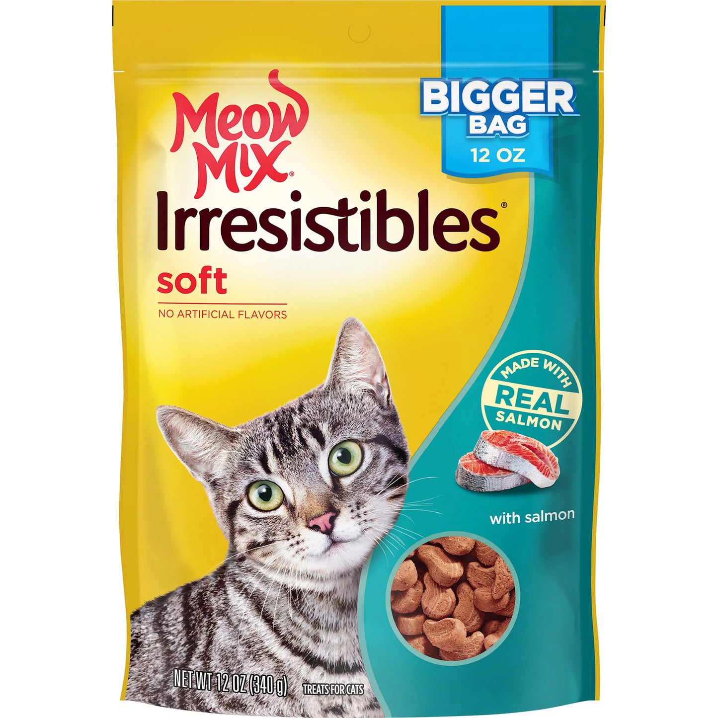 Meow Mix Irresistibles Cat Treats - Soft with Salmon, 12-Ounce Bag