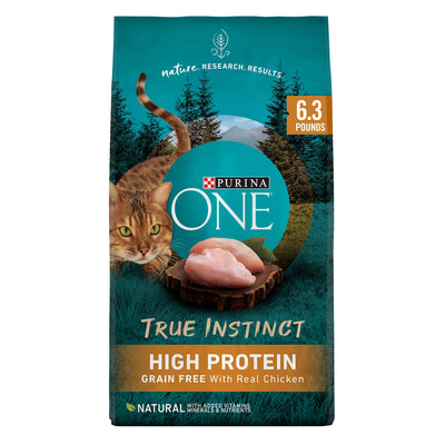 Purina ONE True Instinct Grain Free Cat Food, Chicken Cat Food, 6.3 Lb. Bag