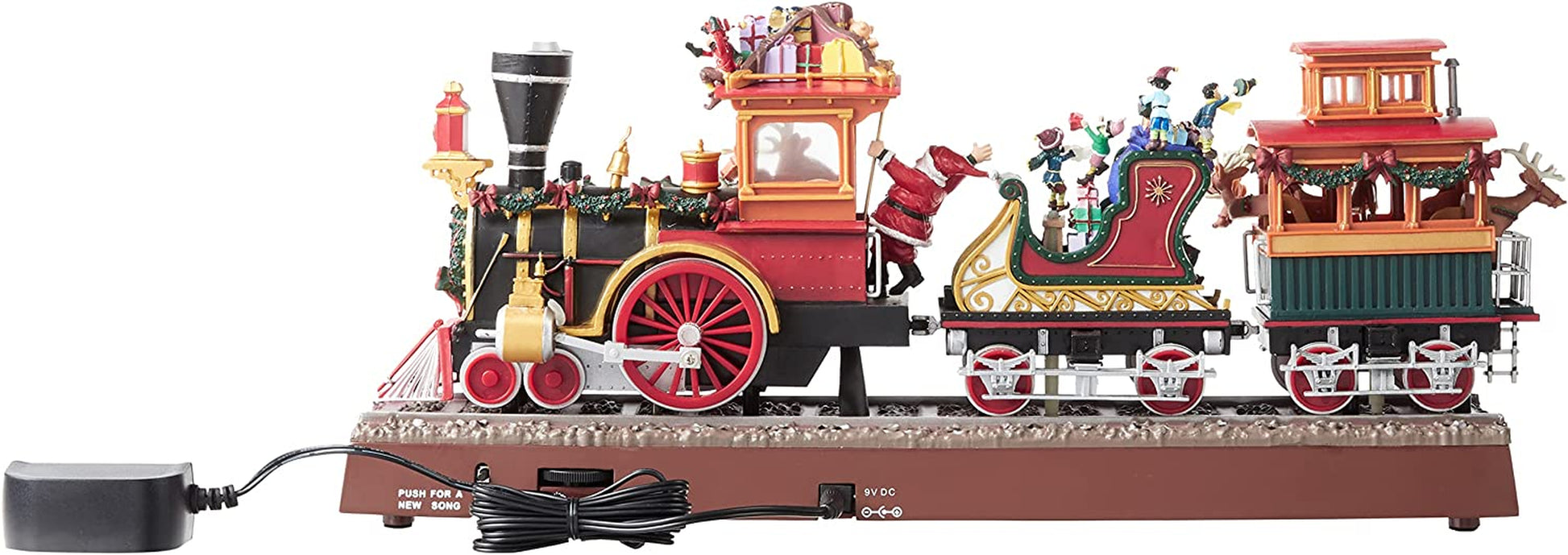 Mr. Christmas Animated Musical Santa'S Train Express with Working Smokestack, 16.5 Inch, Red