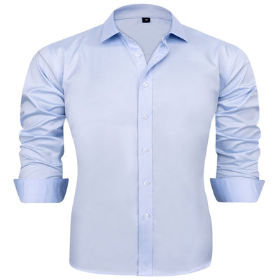 Alimens & Gentle Mens Long Sleeve Stretch Cotton Dress Shirt Regular Fit Button Down