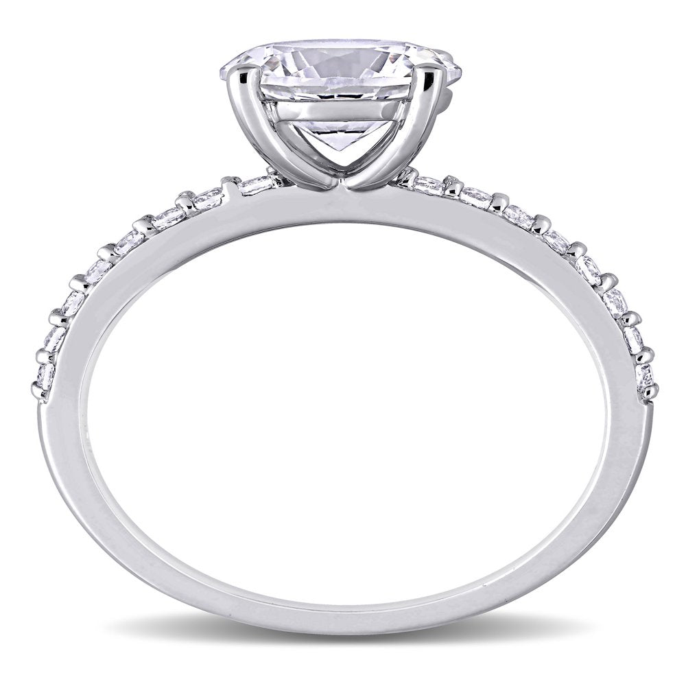 Miabella 2-3/4 Carat T.G.W. Created White Sapphire 10K White Gold Engagement Ring