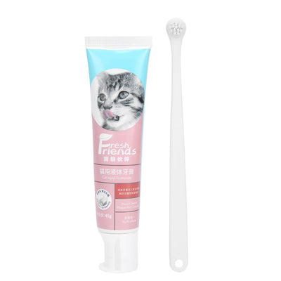 Pet Toothbrush and Toothpaste, Super Soft Brush Dog Toothpaste Kit Dog Care Dog Tooth Brushing Kit with Natural