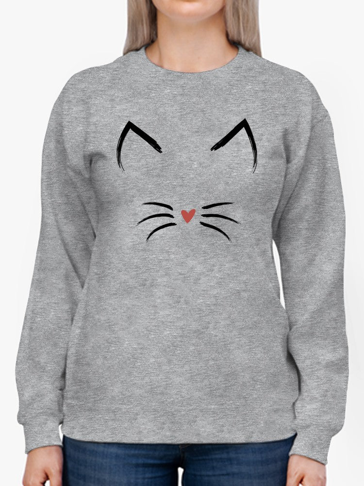 Cute Cat Face Design Women's Sweatshirt