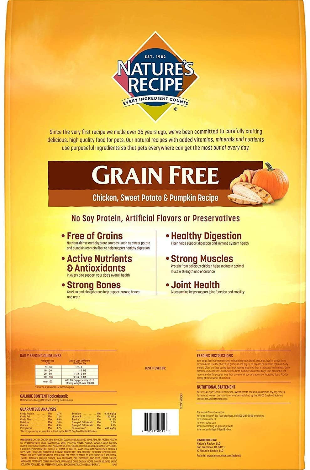 Nature'S Recipe Grain Free Easy to Digest Dry Dog Food with Real Meat, Sweet Potato & Pumpkin