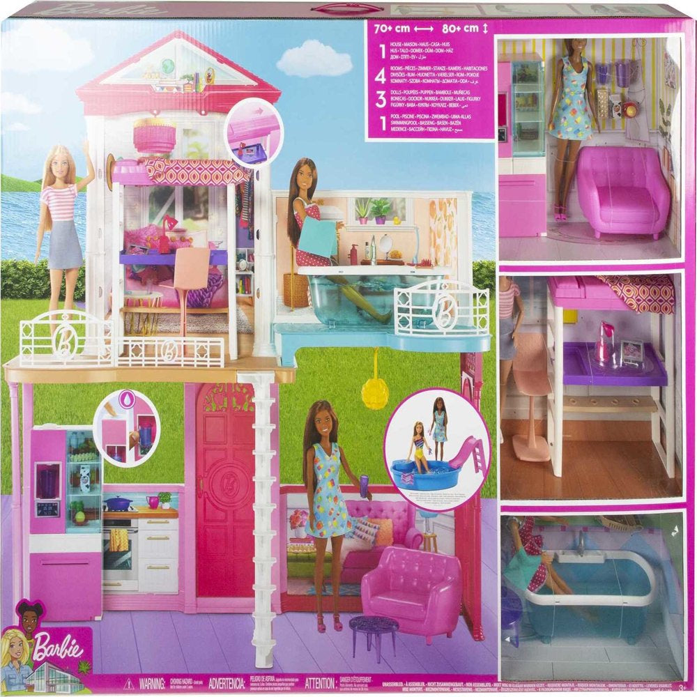 Barbie Dollhouse and Furniture Doll Playset