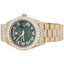 18K Gold 36Mm Rolex President Day-Date 18038 Diamond Watch Green Dial 15.11 CT.