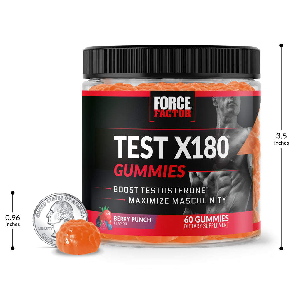 Force Factor Test X180 Gummies Testosterone Booster, 60 Gummies