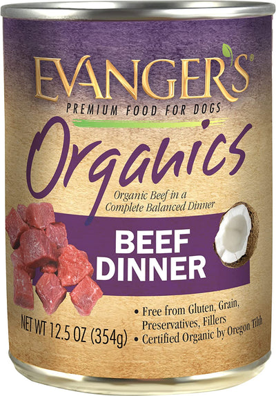 Evanger'S Organics Beef Dinner for Dogs 12.5 Oz/12 Pack