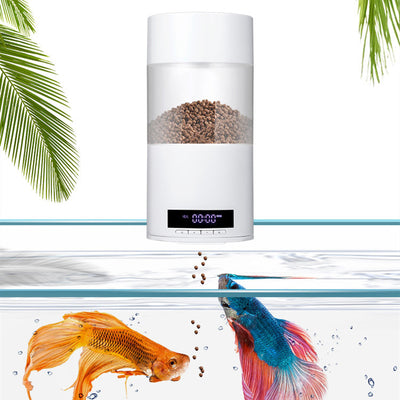 Aquarium tank automatic fish feeder