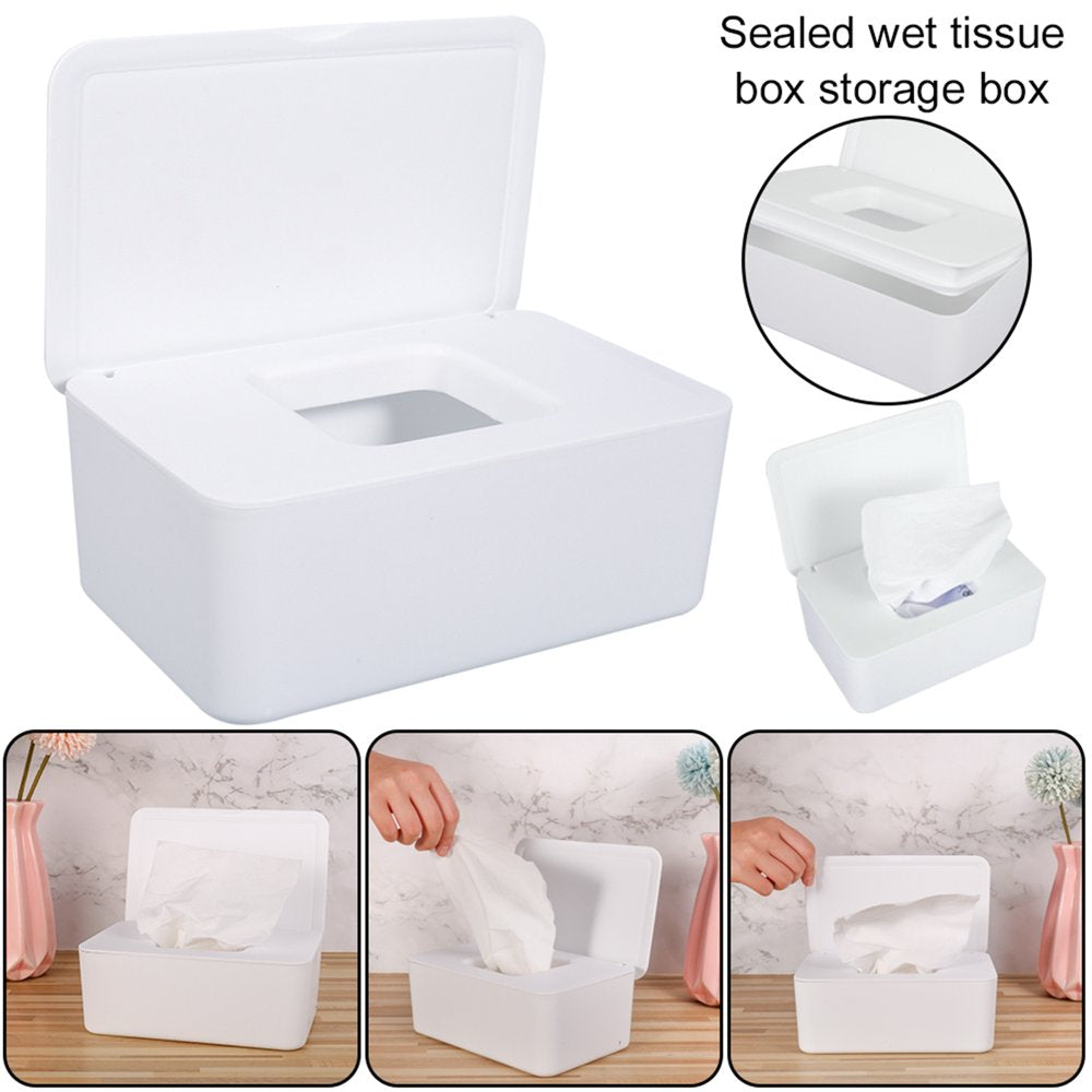 Yaoping Baby Wipes Dispenser, Wipes Dispenser Baby Wipes Holder for Fresh Wipes, Reusable Wipes Case, Flushable Wipe Box with Sealing Design Lid