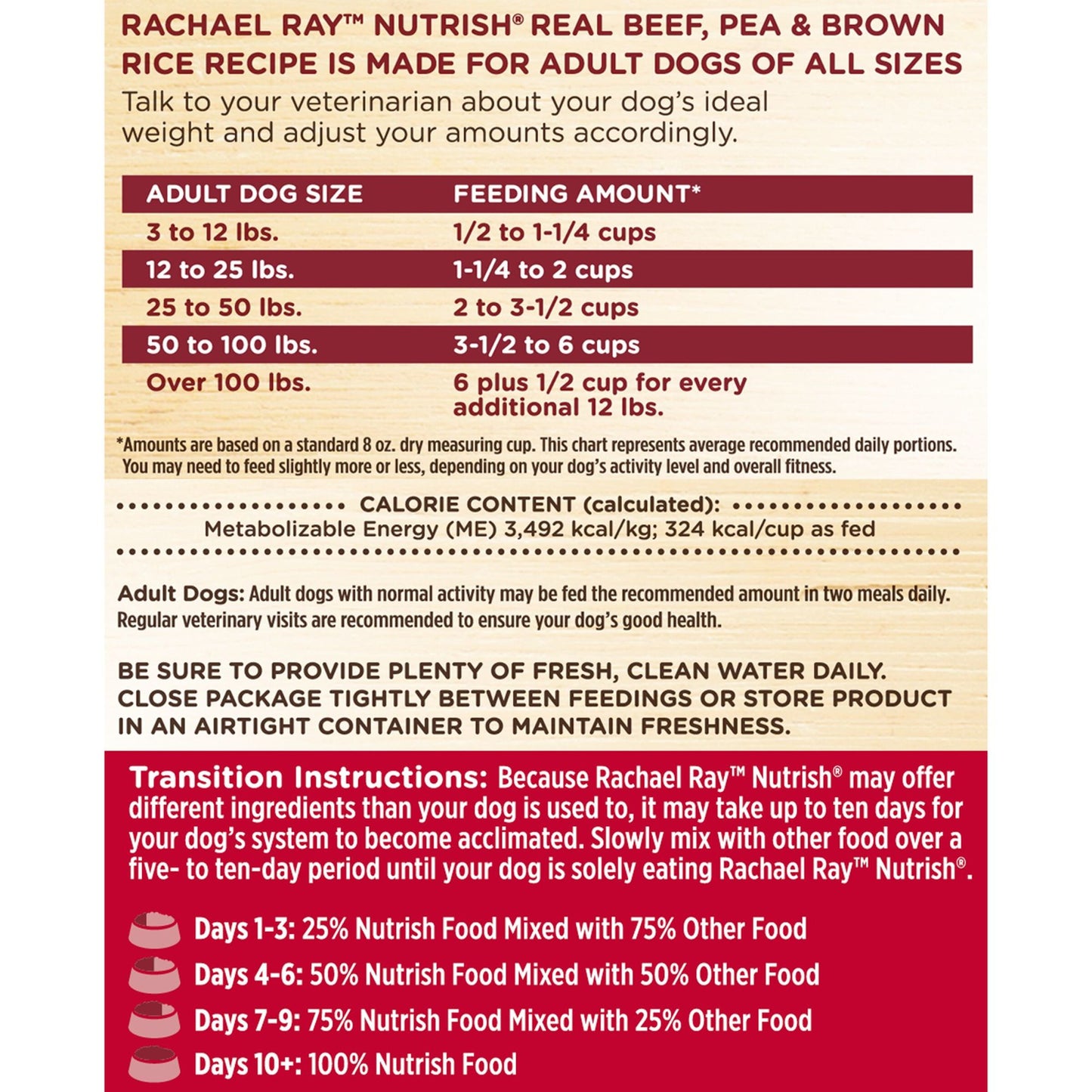 Rachael Ray Nutrish Real Beef, Peas Brown Rice Recipe Natural Food for Dogs, 6 Lb