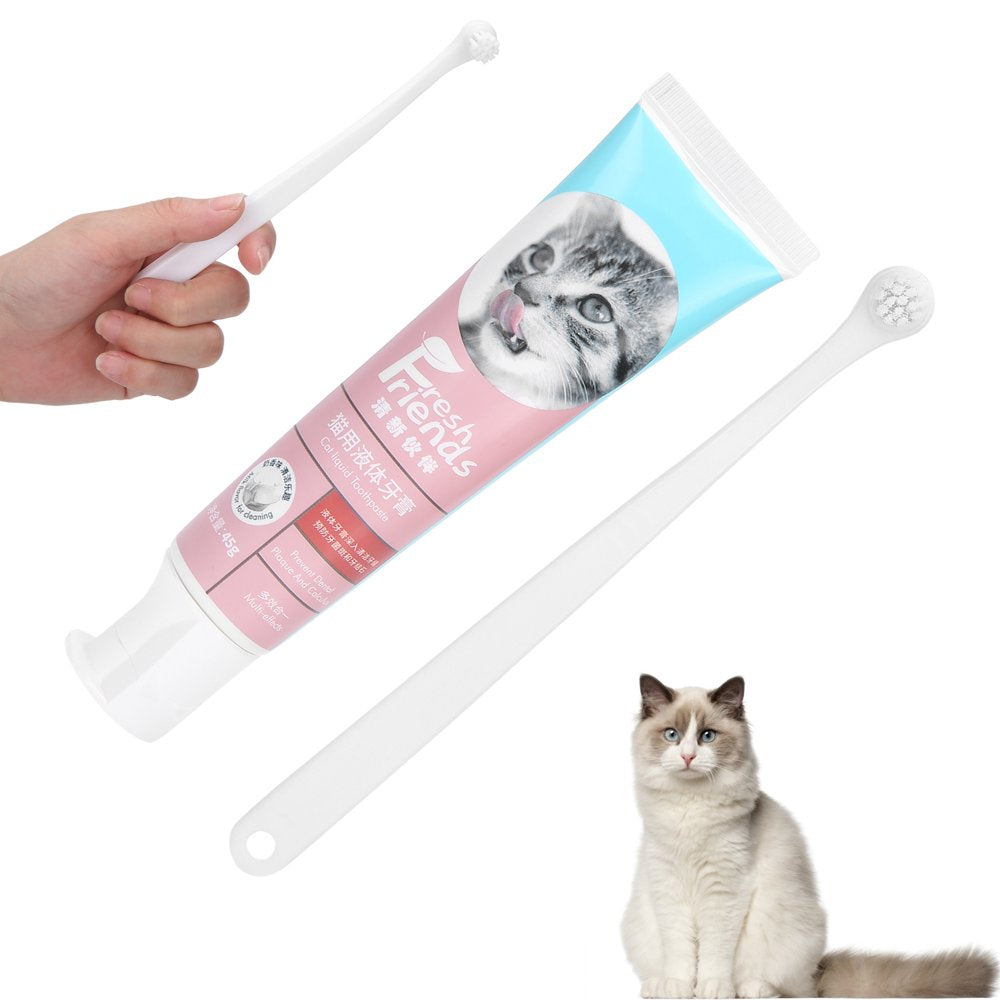 Pet Toothbrush and Toothpaste, Super Soft Brush Dog Toothpaste Kit Dog Care Dog Tooth Brushing Kit with Natural