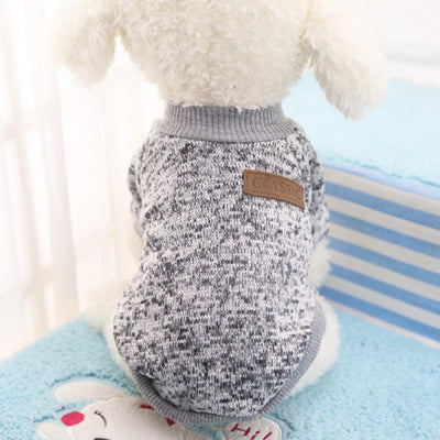 Pretty Comy Puppy Clothes, Warm Pet Dog Cat Jacket Coat, Winter Fashion Soft Sweater Clothing for Small Dogs, Gray, Size XS