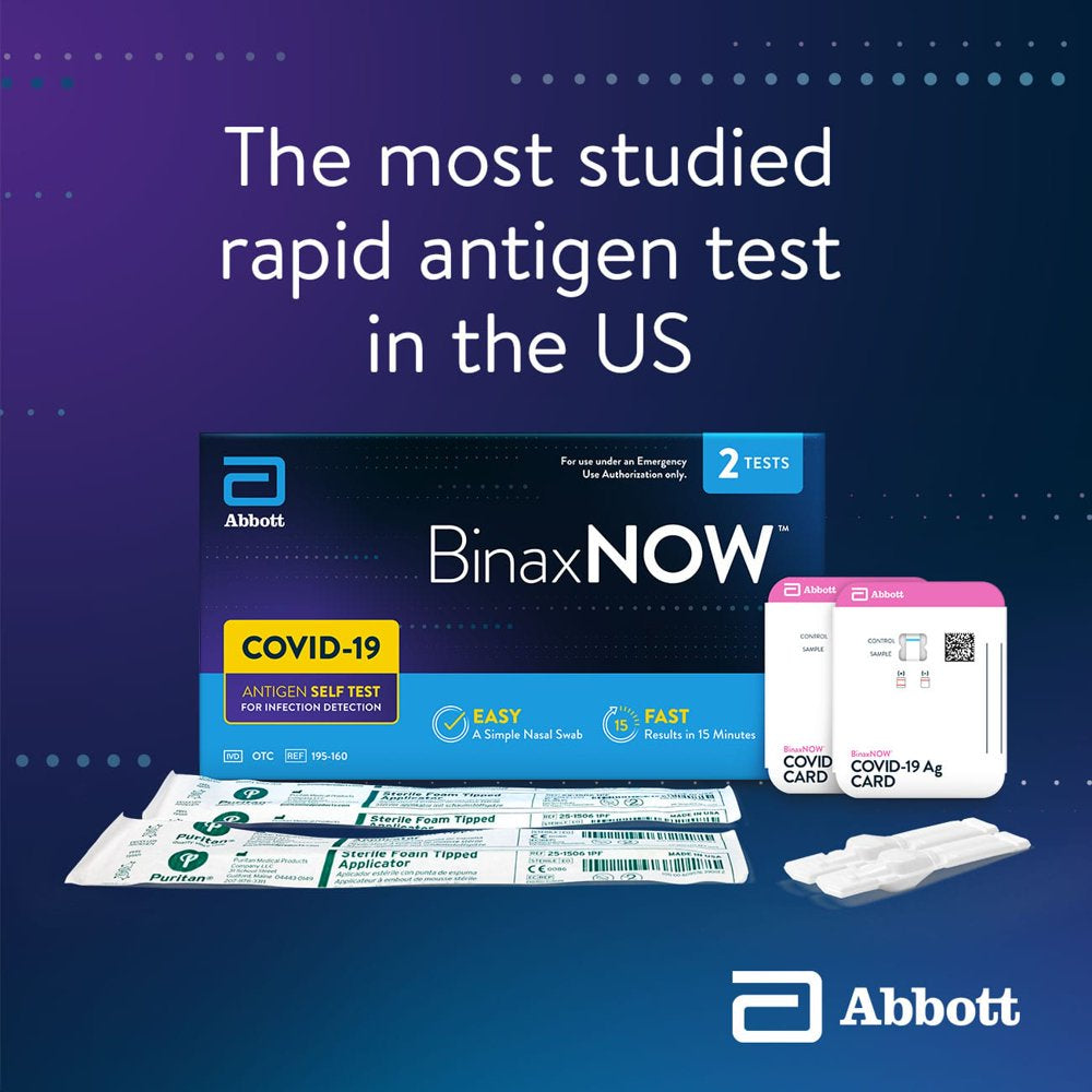 Binaxnow COVID‐19 Antigen Self Test by Abbott (2 Count)